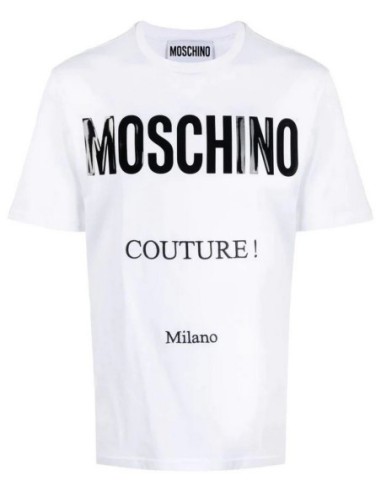 T-shirt homme Moschino blanc imprimé