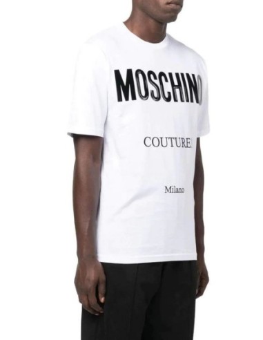 T-shirt homme Moschino blanc imprimé