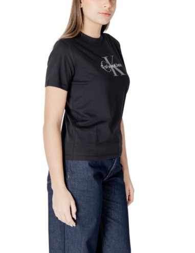 T-shirt femme Calvin Klein noir imprimé