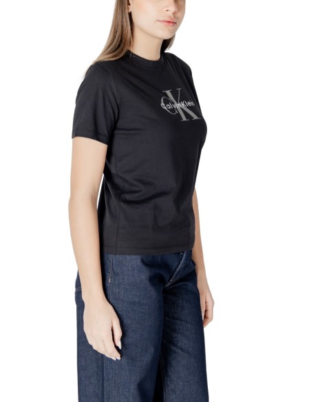 T-shirt femme Calvin Klein noir imprimé