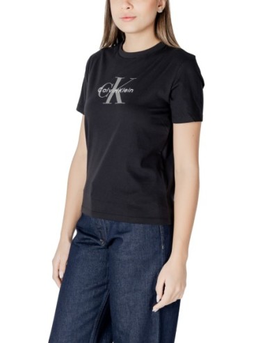 T-shirt femme Calvin Klein noir imprimé