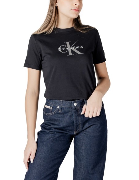 T-shirt femme Calvin Klein noir imprimé