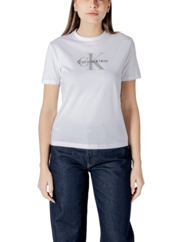 T-shirt femme Calvin Klein blanc imprimé