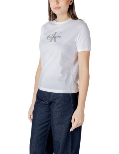 T-shirt femme Calvin Klein blanc imprimé