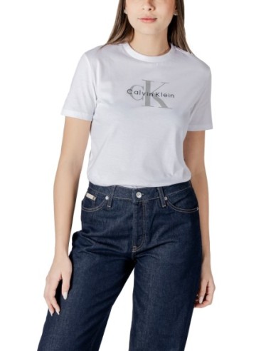 T-shirt femme Calvin Klein blanc imprimé