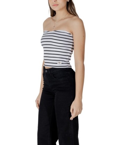 Top femme Calvin Klein blanc rayé