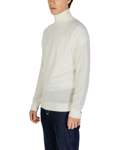 Pull homme Calvin Klein blanc col montant