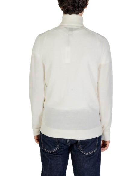 Pull homme Calvin Klein blanc col montant