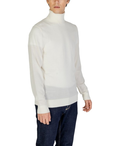 Pull homme Calvin Klein blanc col montant