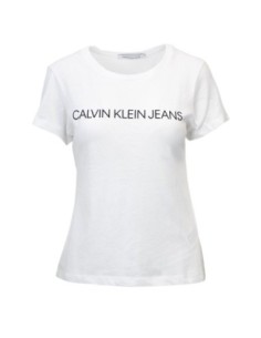 T-shirt femme Calvin Klein Jeans blanc imprimé