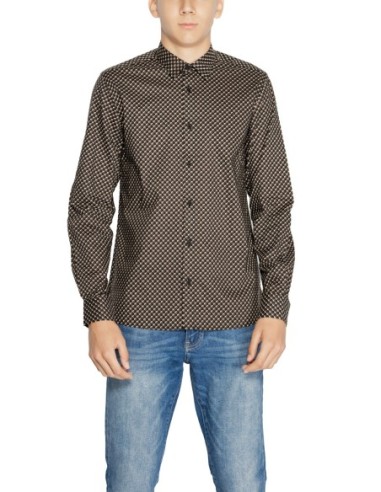 Chemise homme Antony Morato marron géométrique