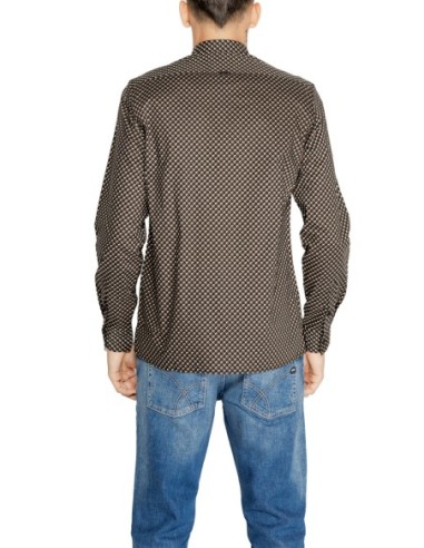 Chemise homme Antony Morato marron géométrique