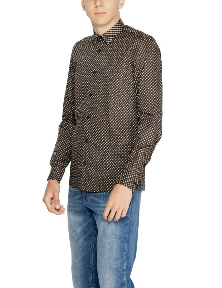 Chemise homme Antony Morato marron géométrique