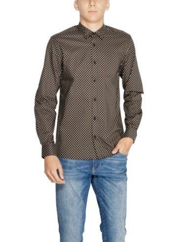 Chemise homme Antony Morato marron géométrique