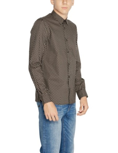 Chemise homme Antony Morato marron géométrique