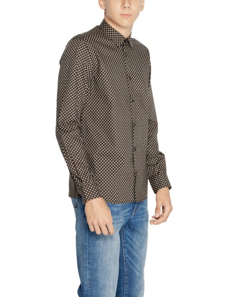 Chemise homme Antony Morato marron géométrique