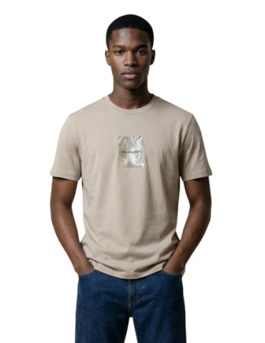 T-shirt homme Armani Exchange beige imprimé