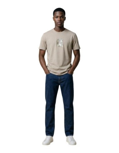 T-shirt homme Armani Exchange beige imprimé