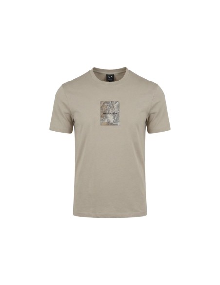 T-shirt homme Armani Exchange beige imprimé
