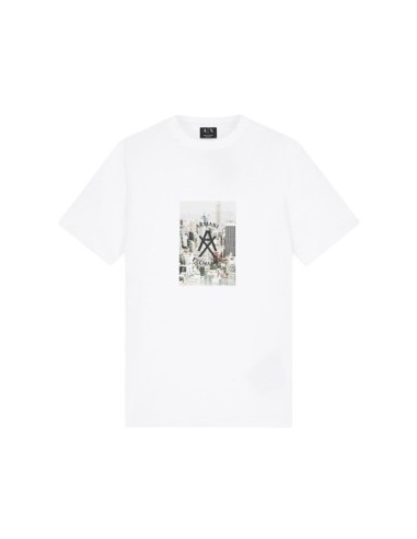 T-shirt homme Armani Exchange blanc imprimé