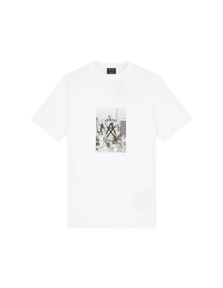 T-shirt homme Armani Exchange blanc imprimé