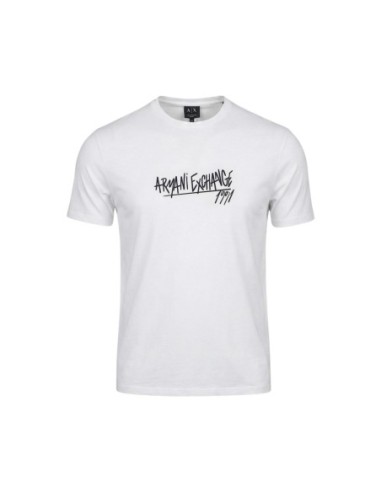 T-shirt homme Armani Exchange blanc imprimé