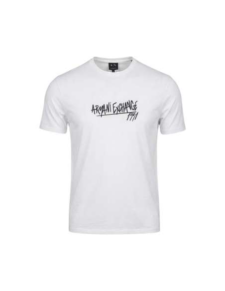 T-shirt homme Armani Exchange blanc imprimé