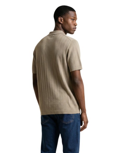 Polo homme Armani Exchange beige zip