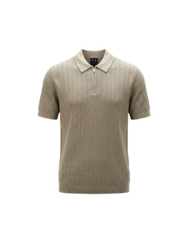 Polo homme Armani Exchange beige zip