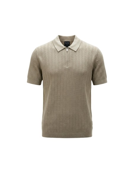Polo homme Armani Exchange beige zip