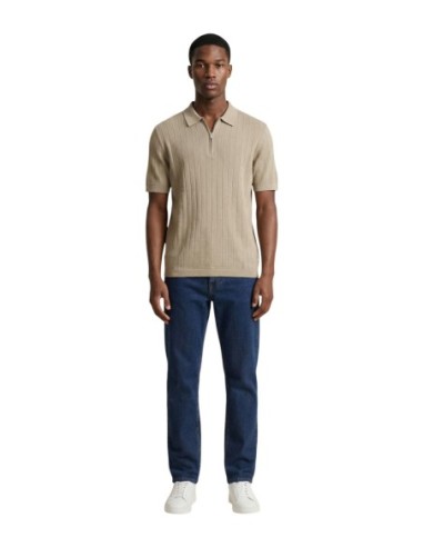 Polo homme Armani Exchange beige zip
