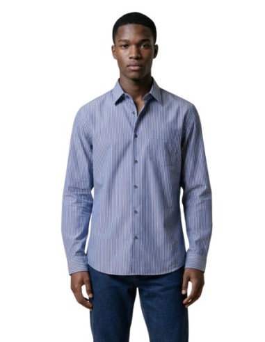 Chemise homme Armani Exchange bleu azur rayée