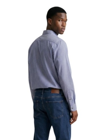 Chemise homme Armani Exchange bleu azur rayée
