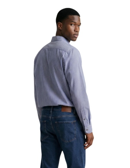 Chemise homme Armani Exchange bleu azur rayée