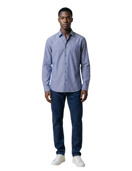 Chemise homme Armani Exchange bleu azur rayée