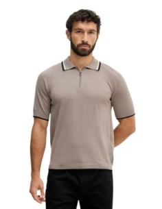 Polo homme Armani Exchange marron zip