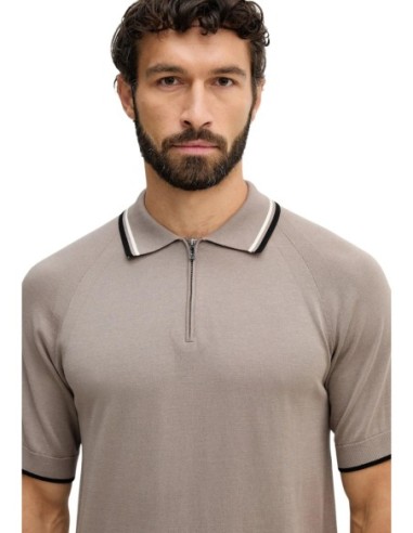 Polo homme Armani Exchange marron zip