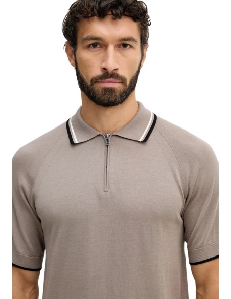 Polo homme Armani Exchange marron zip