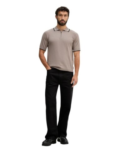 Polo homme Armani Exchange marron zip