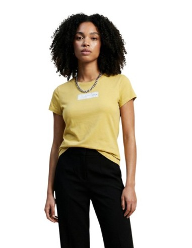 T-shirt femme Armani Exchange jaune imprimé