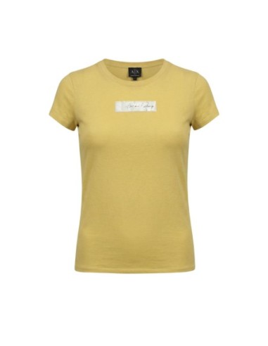 T-shirt femme Armani Exchange jaune imprimé