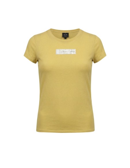 T-shirt femme Armani Exchange jaune imprimé