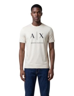 T-shirt homme Armani Exchange beige imprimé