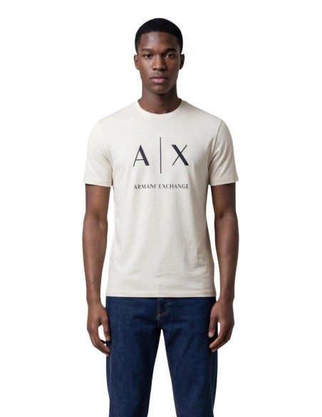T-shirt homme Armani Exchange beige imprimé