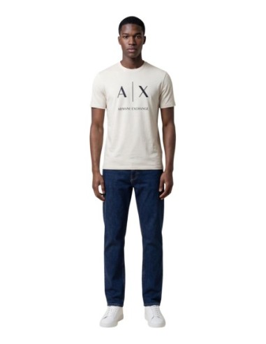 T-shirt homme Armani Exchange beige imprimé