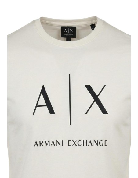 T-shirt homme Armani Exchange beige imprimé