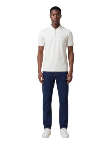 Polo homme Armani Exchange blanc zip