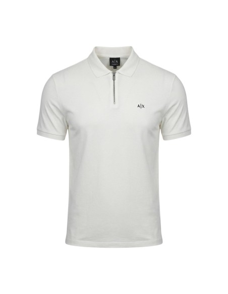 Polo homme Armani Exchange blanc zip