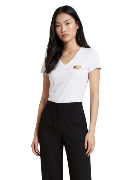 T-shirt femme Armani Exchange blanc imprimé