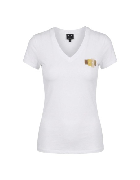 T-shirt femme Armani Exchange blanc imprimé